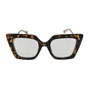 Vintage Mod Inspired oversized blue light glasses Tortoise Plastic Frame
